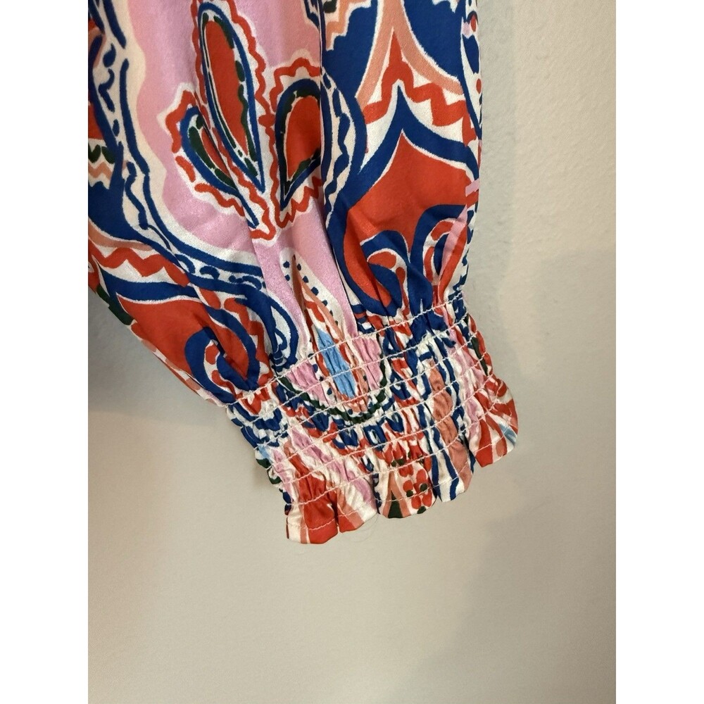 THML Printed Top Smock Neck Long Sleeves Size L - Picture 3 of 4